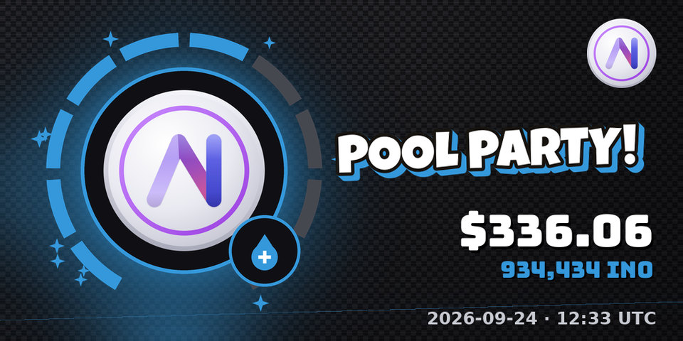 Liquidity added banner: POOL PARTY, $336.06
