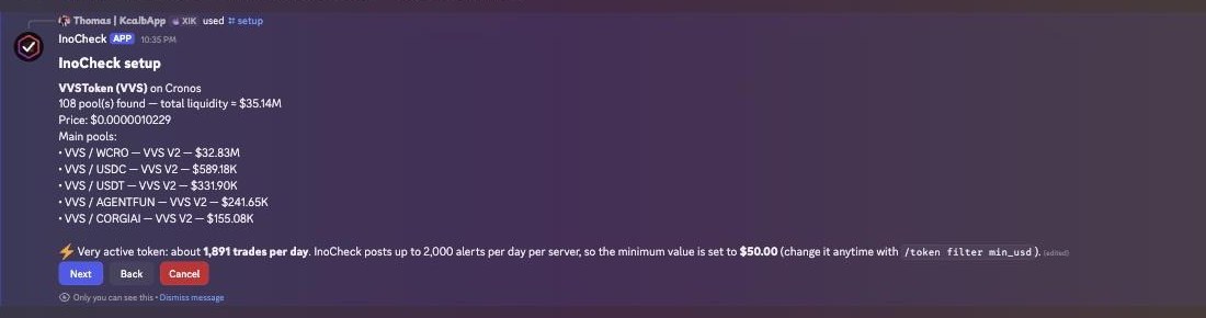 Token found: 108 pools, total liquidity and main pools, suggested minimum value